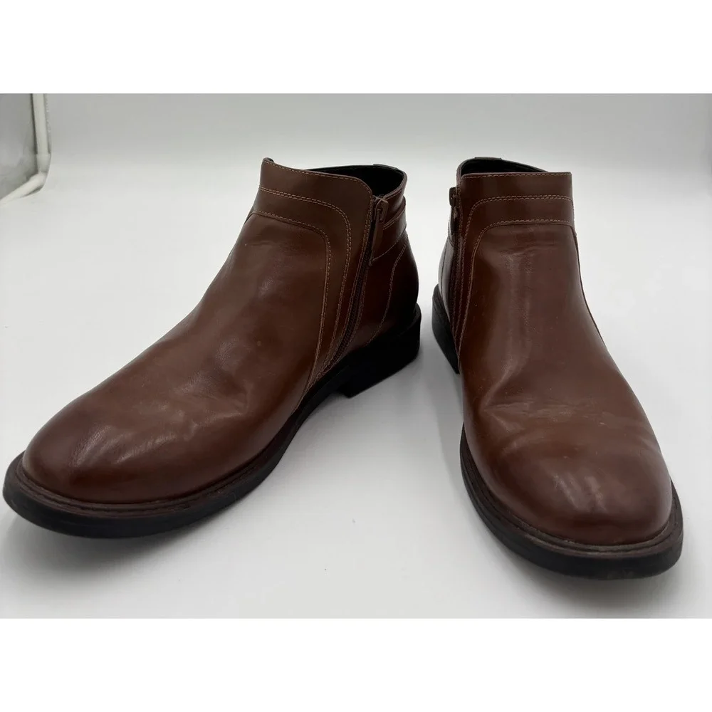 Men's Brown Alfani Rogan Boot Side Zipper Shoe Size 10.5 M
